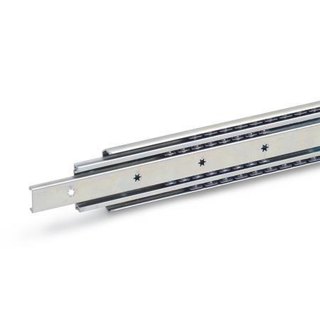 Otto Ganter Telescopic Slide with Full Extension Load Capacity up to 2120 N, GN 1430